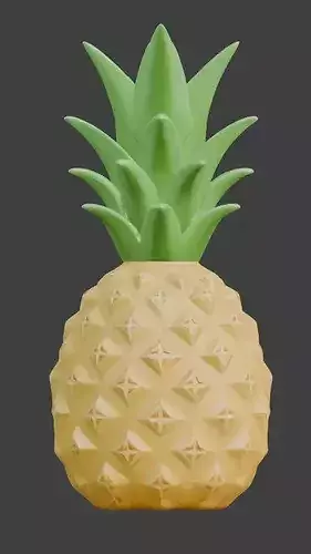 Stylized 3D Tropical Pineapple Model Low-poly 3D model 2