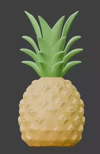 Stylized 3D Tropical Pineapple Model Low-poly 3D model 6