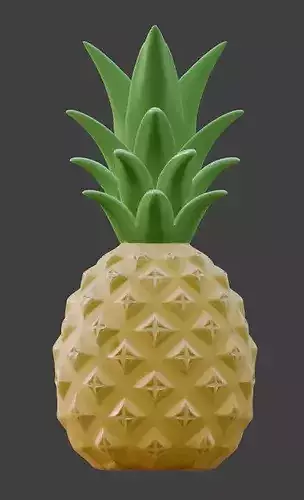 Stylized 3D Tropical Pineapple Model Low-poly 3D model 5