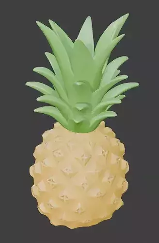 Stylized 3D Tropical Pineapple Model Low-poly 3D model 7