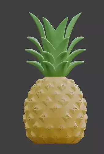 Stylized 3D Tropical Pineapple Model Low-poly 3D model 3