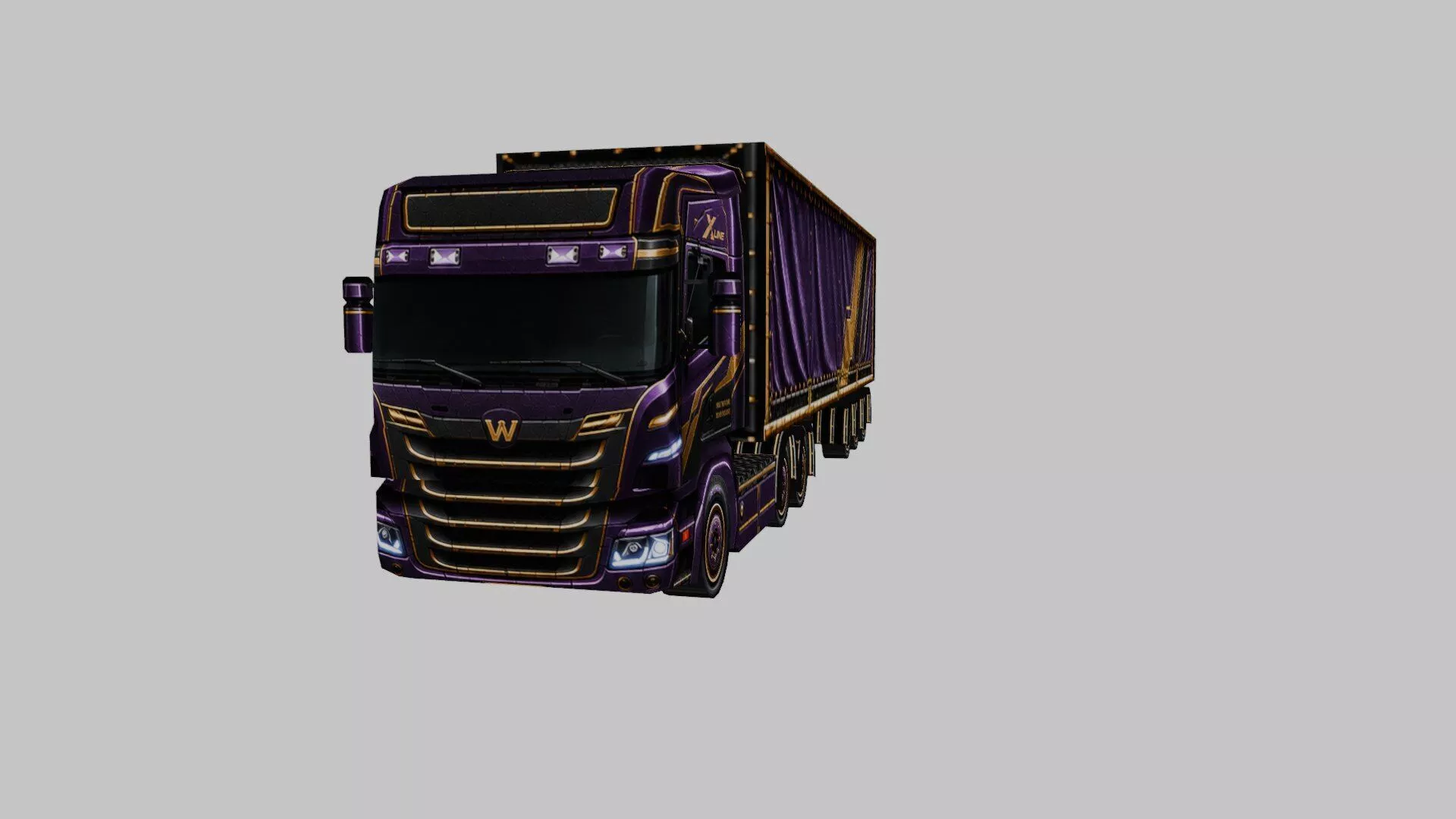 Cargo Semi Truck 3D Model 04 Low-poly 3D model