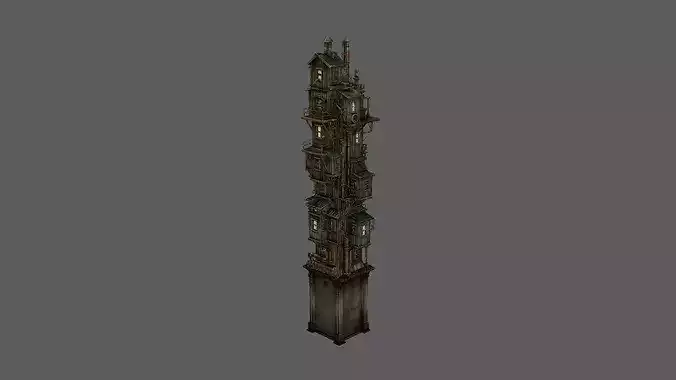 Stylized Steampunk Tower House