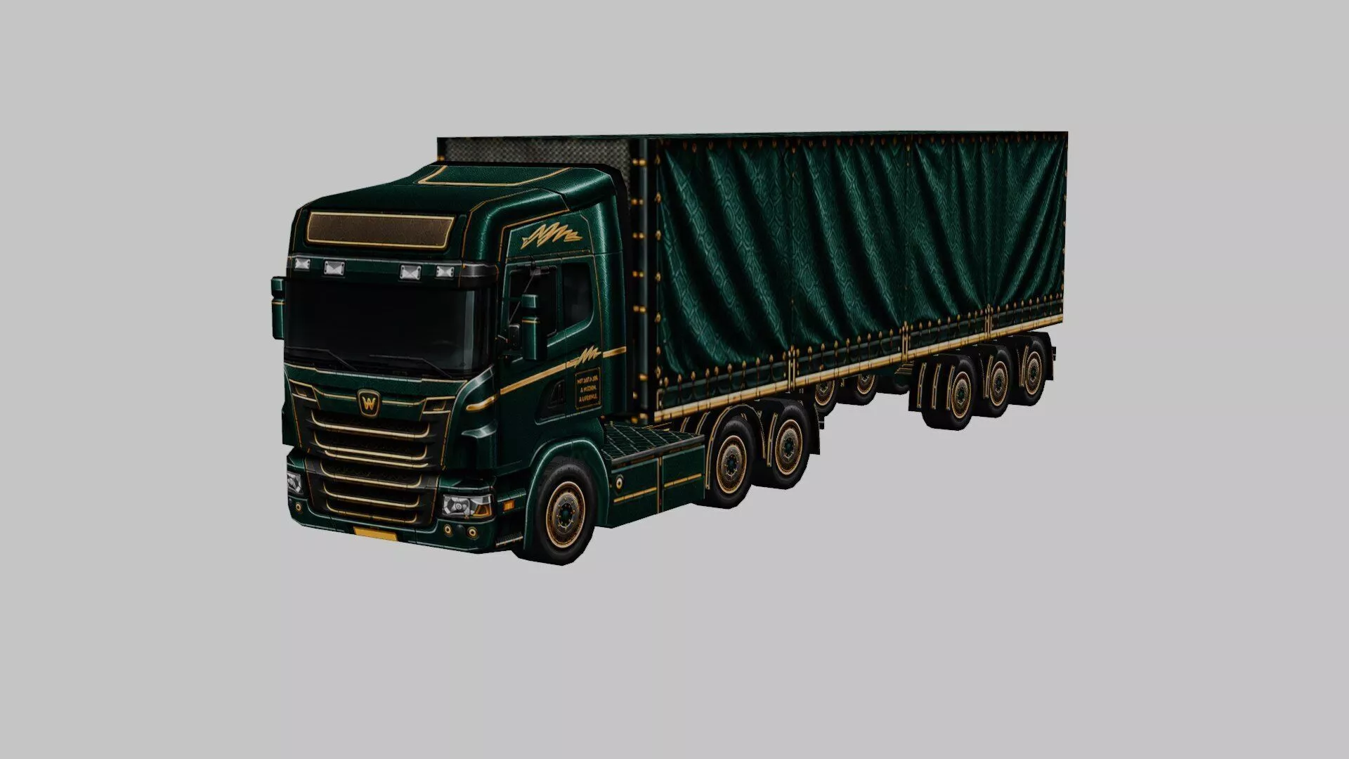Cargo Semi Truck 3D Model 07 Low-poly 3D model