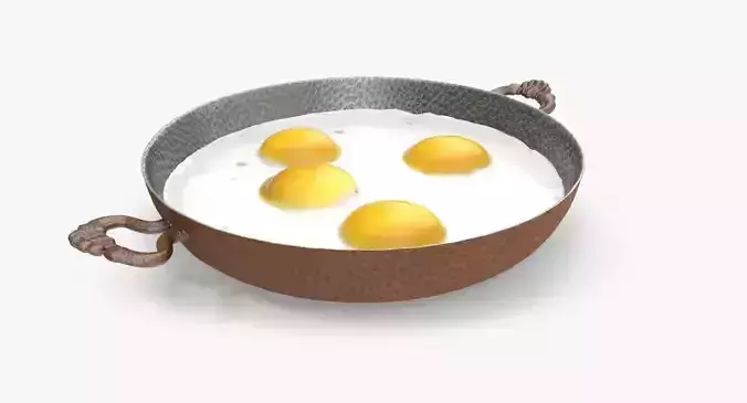 Fried Egg Low-poly 3D model