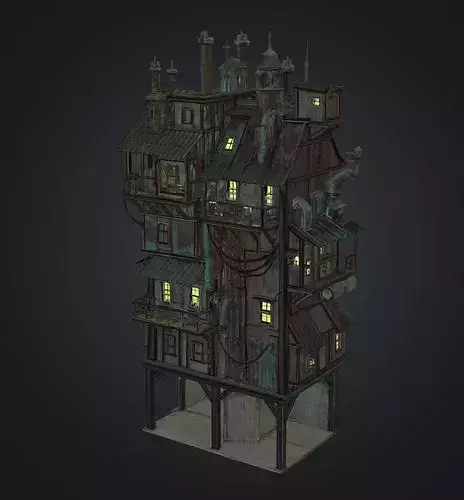 Stylized Steampunk Tower House