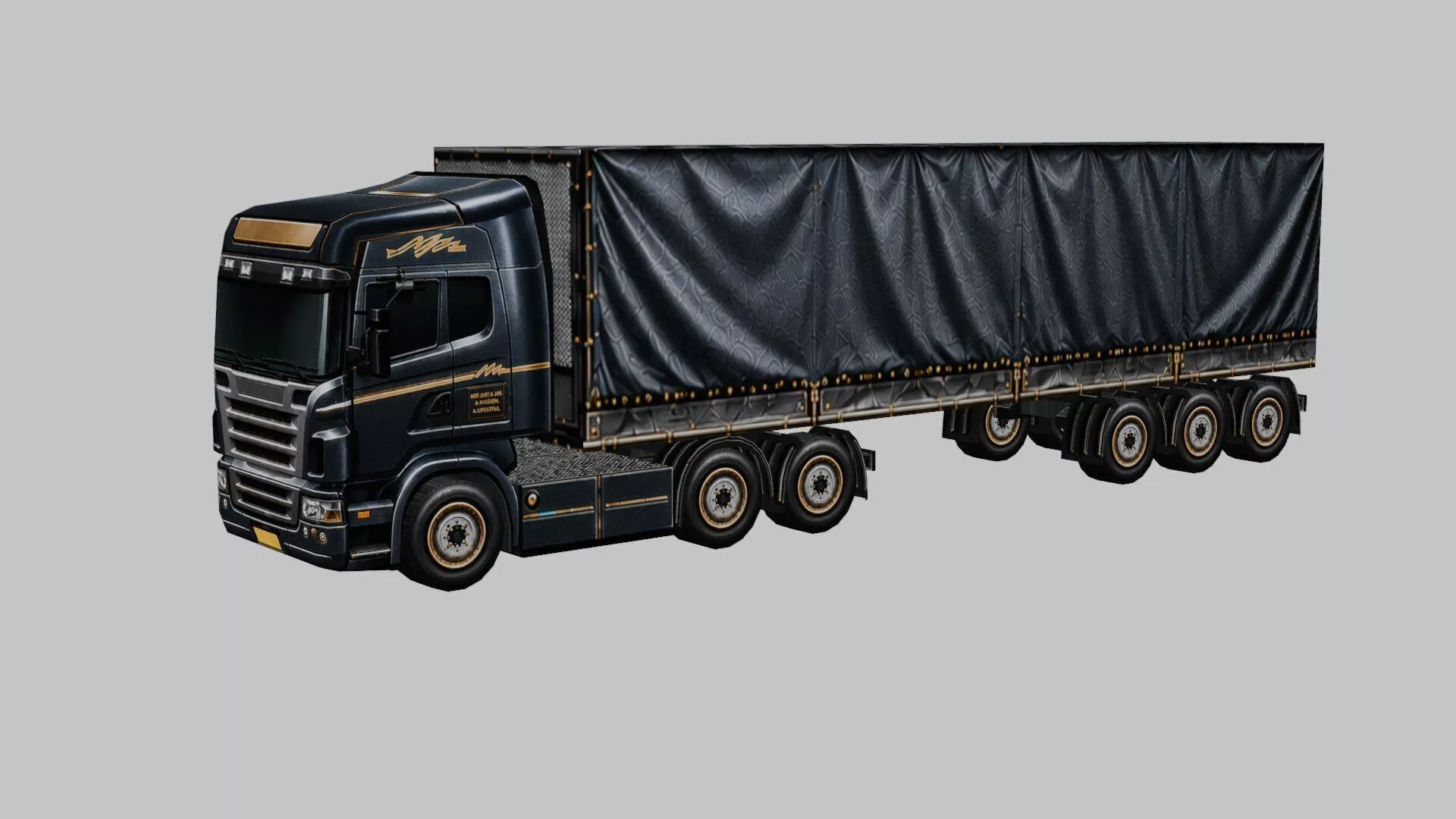 Cargo Semi Truck 3D Model 011 Low-poly 3D model