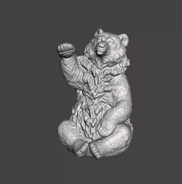 BEAR SAYING HI FIGURE MODEL REALISTIC SCULPTURE STATUE ORNAMENT 3D print model