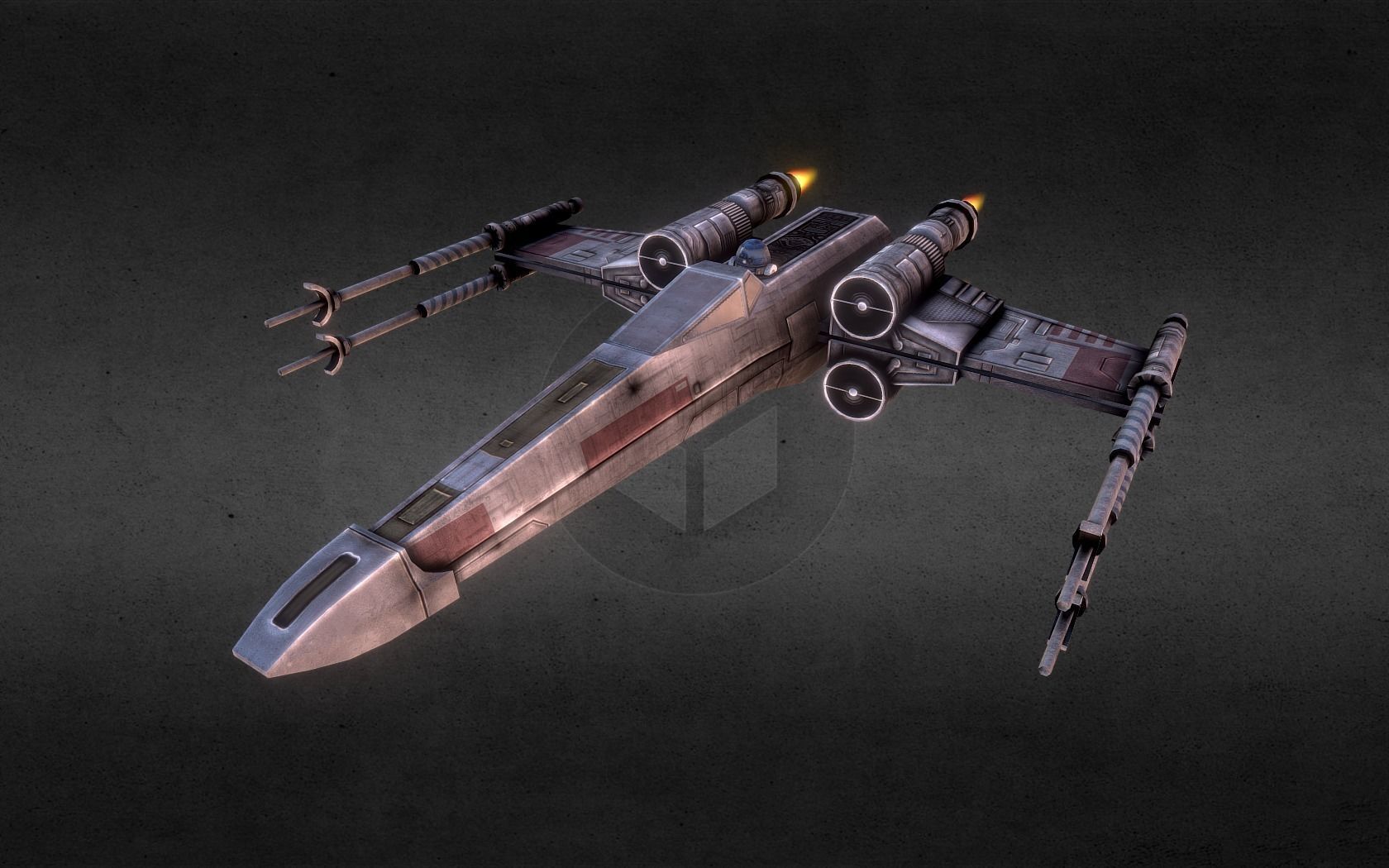 X-Wing Fighter Low-poly 3D model_10