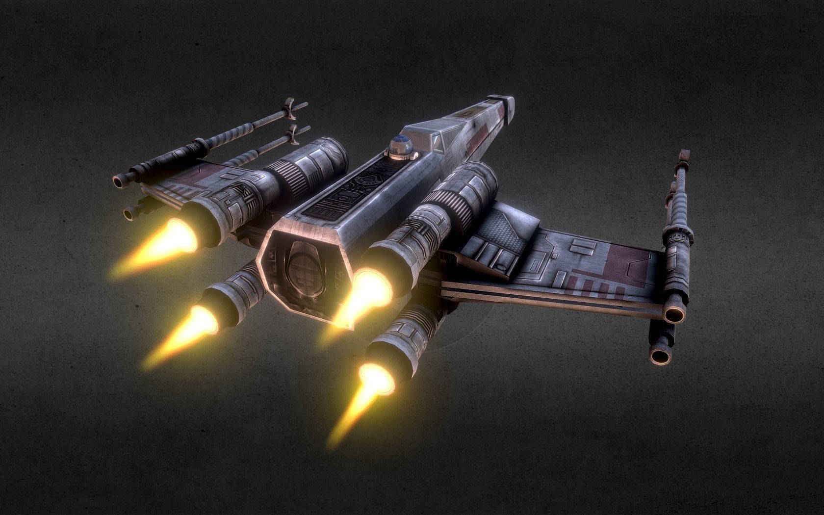 X-Wing Fighter Low-poly 3D model_9