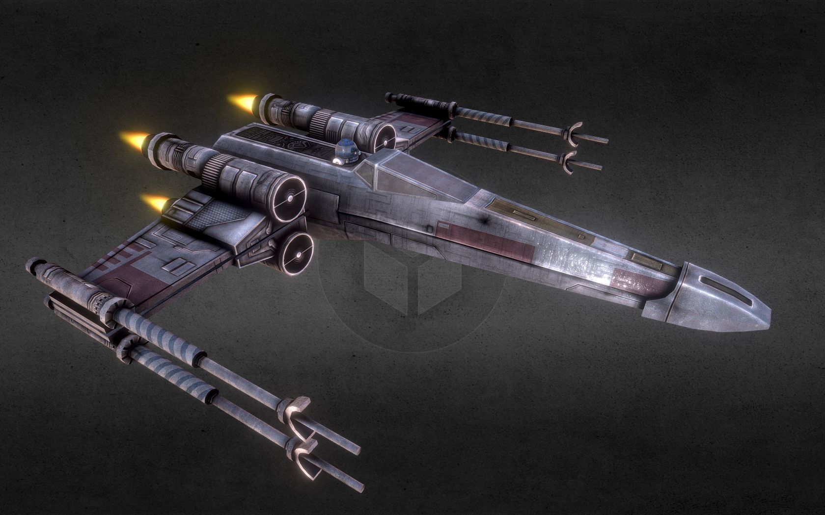 X-Wing Fighter Low-poly 3D model_8
