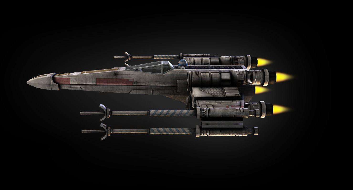 X-Wing Fighter Low-poly 3D model_4