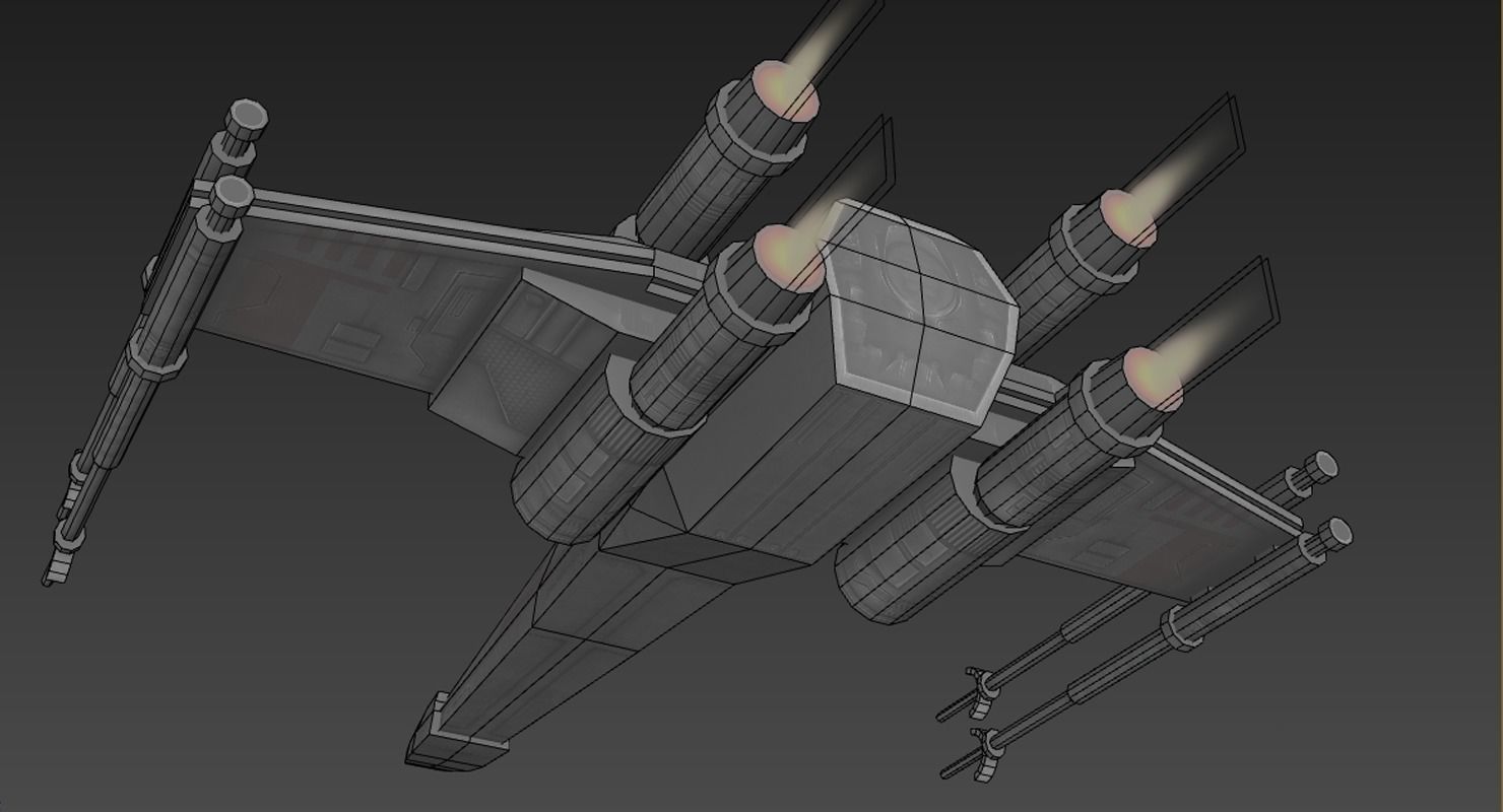 X-Wing Fighter Low-poly 3D model_12