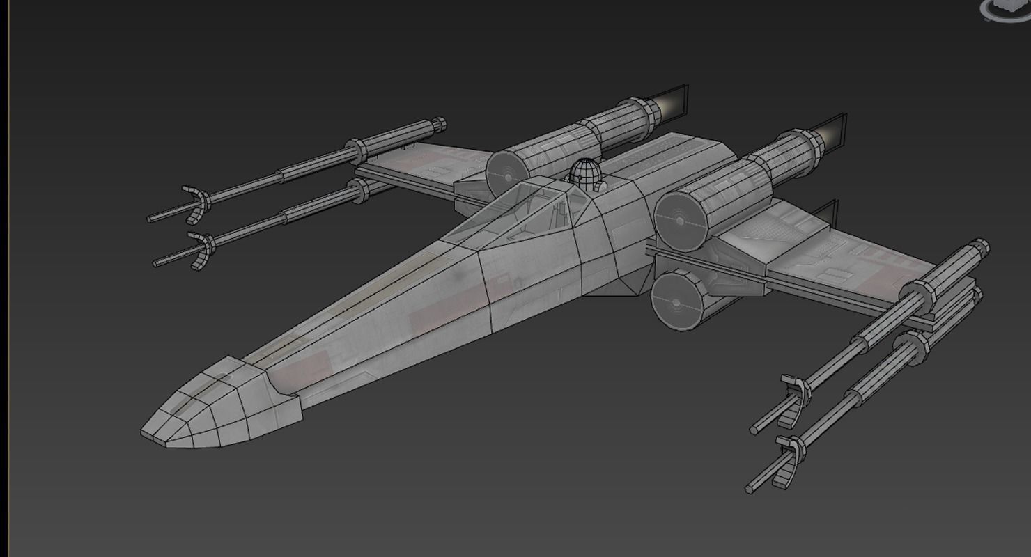 X-Wing Fighter Low-poly 3D model_11