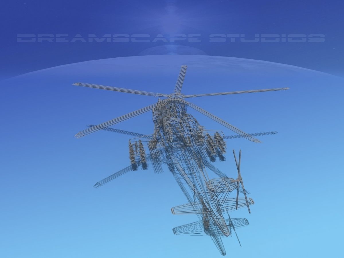 WZ-10 Attack Helicopter  Low-poly 3D model_14