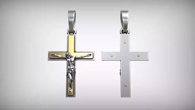 Jesus Christ Crucifix Minimalistic Catholic Cross Pendant