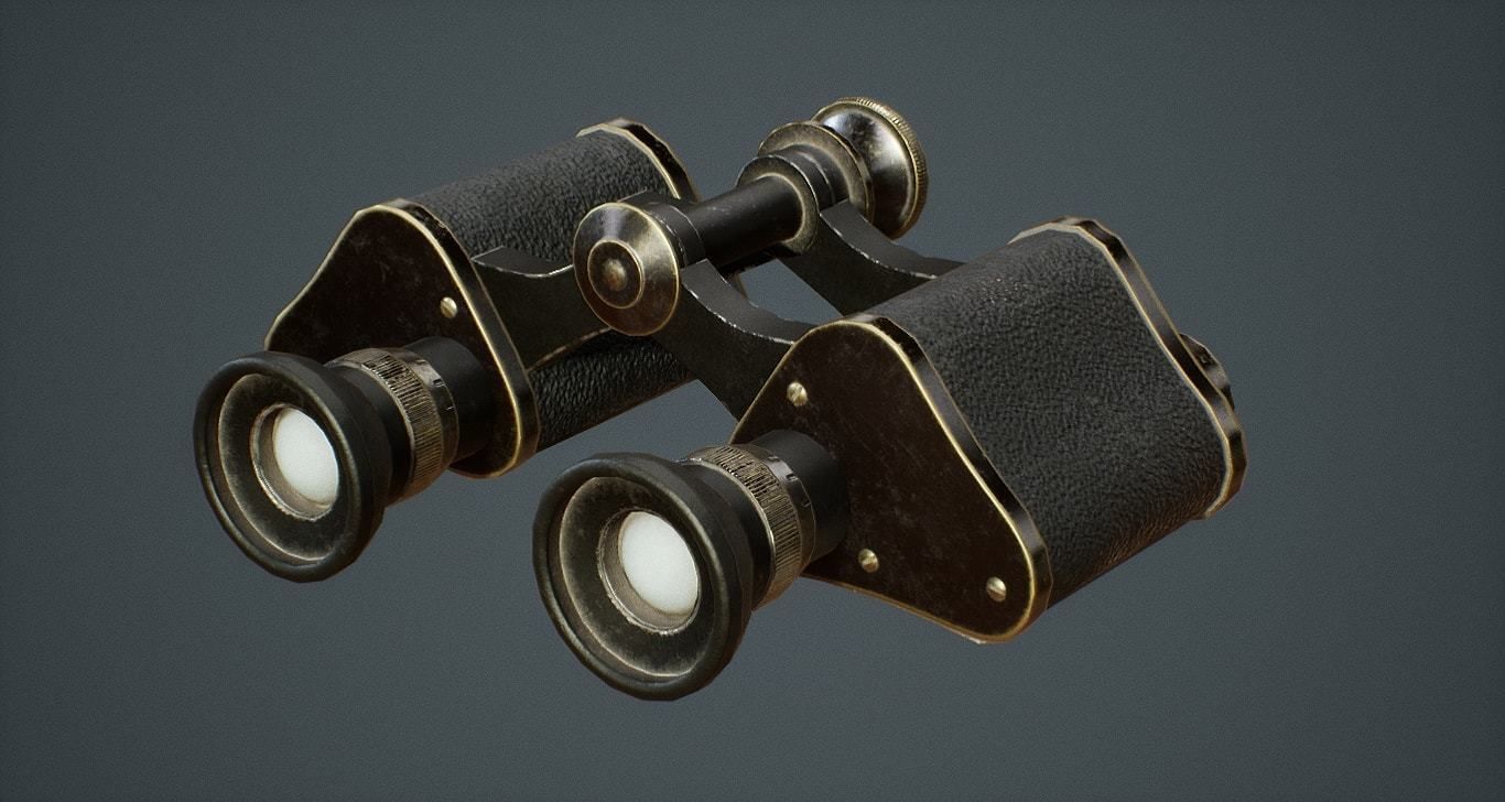 WW1 German Goerz Binoculars asset Free low-poly 3D model_4