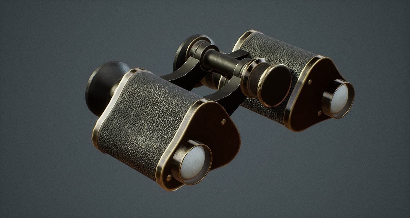 WW1 German Goerz Binoculars asset Free low-poly 3D model_5