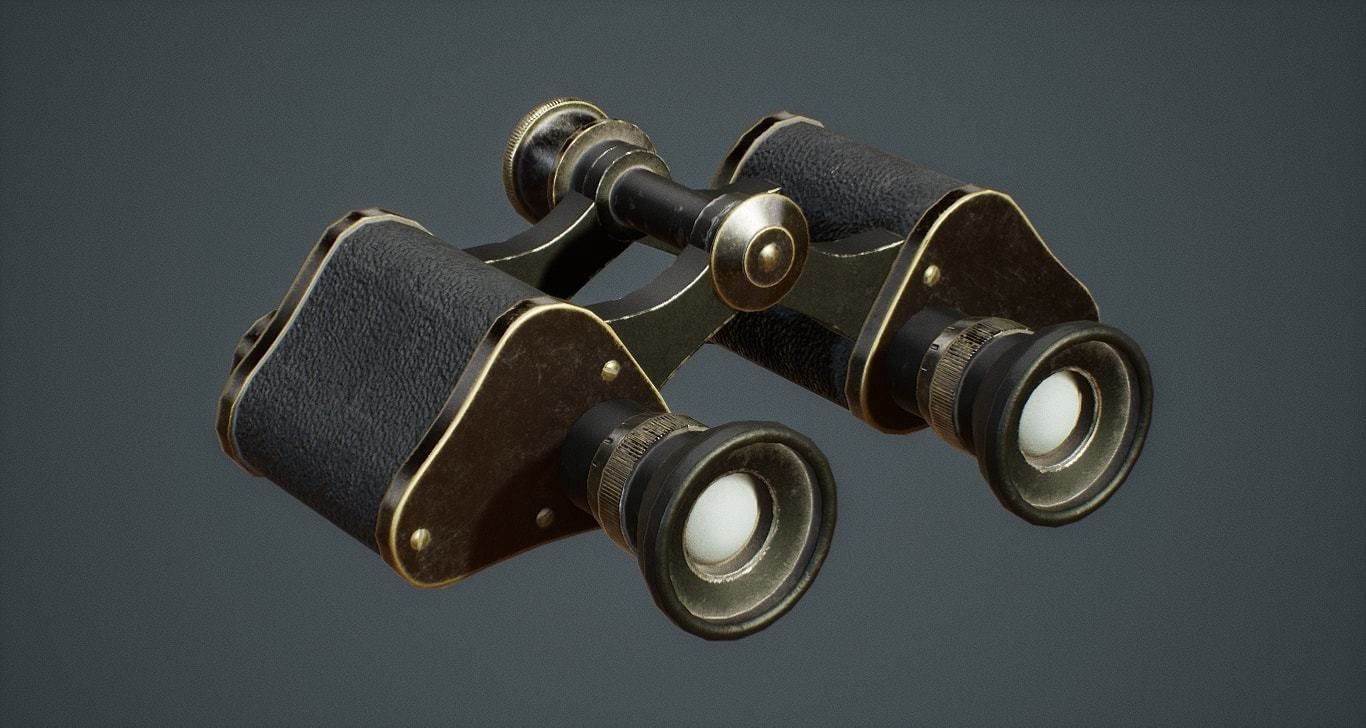 WW1 German Goerz Binoculars asset Free low-poly 3D model_3