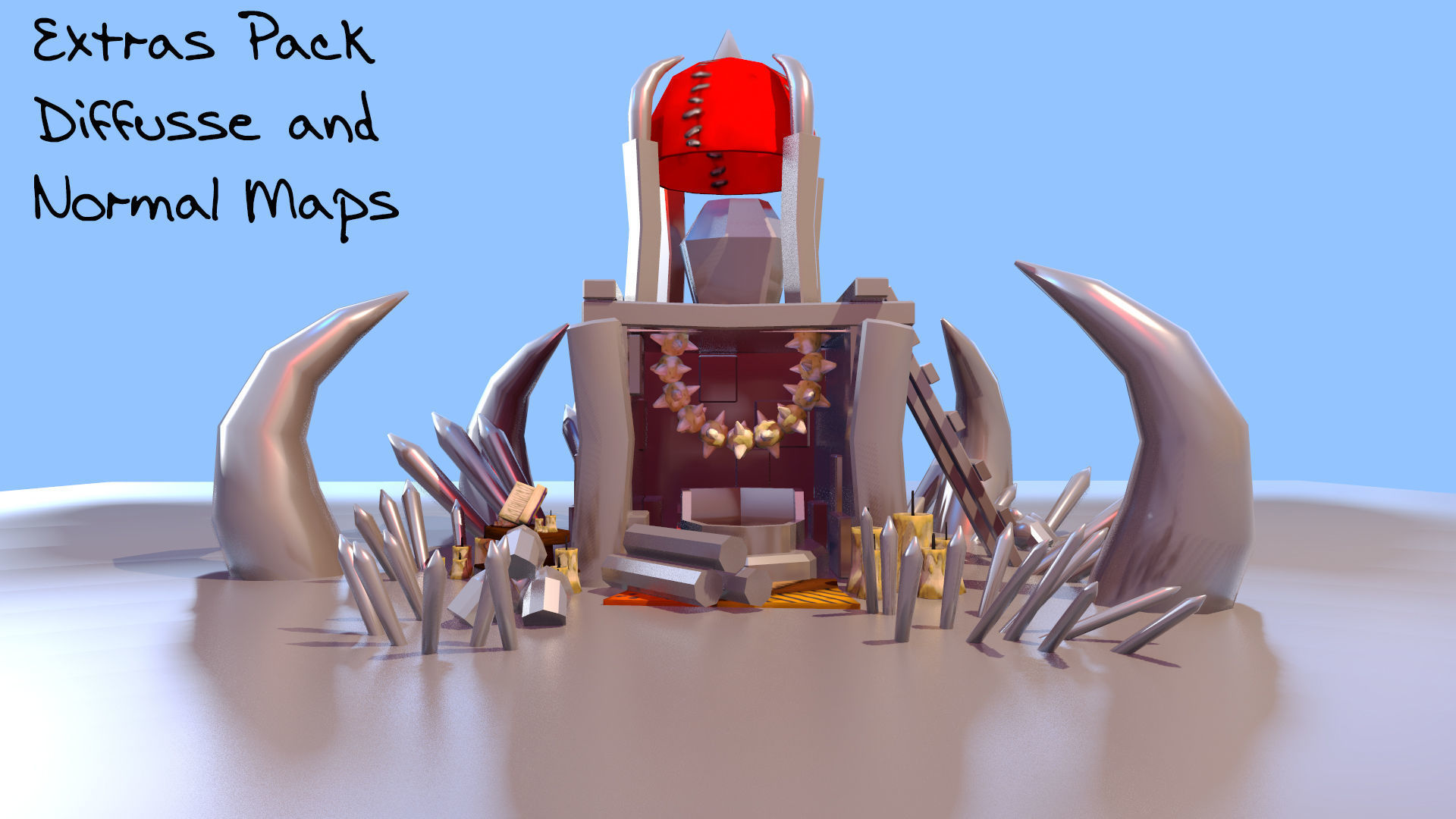 Stylized Orc Town - Vudoo Building Low-poly 3D model_12