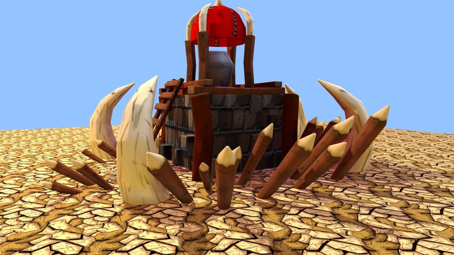 Stylized Orc Town - Vudoo Building Low-poly 3D model_4
