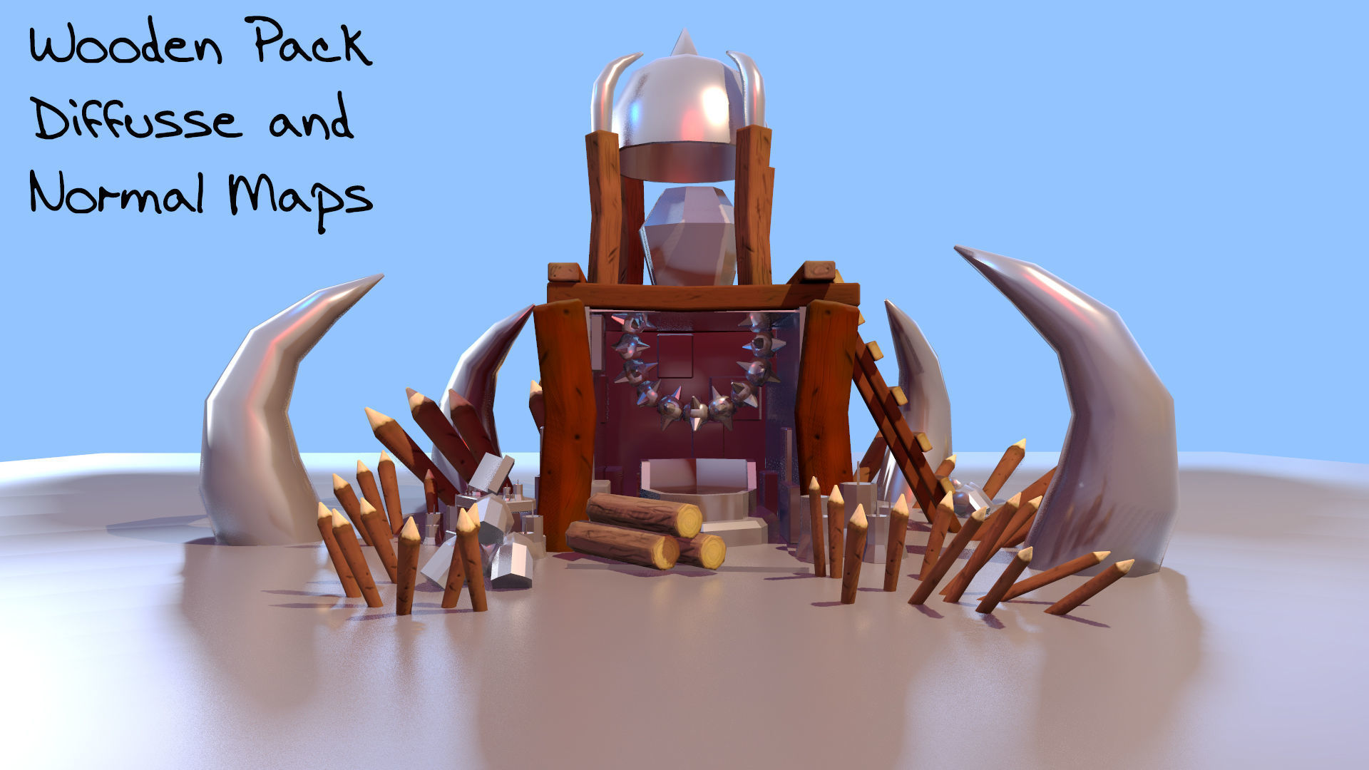 Stylized Orc Town - Vudoo Building Low-poly 3D model_10