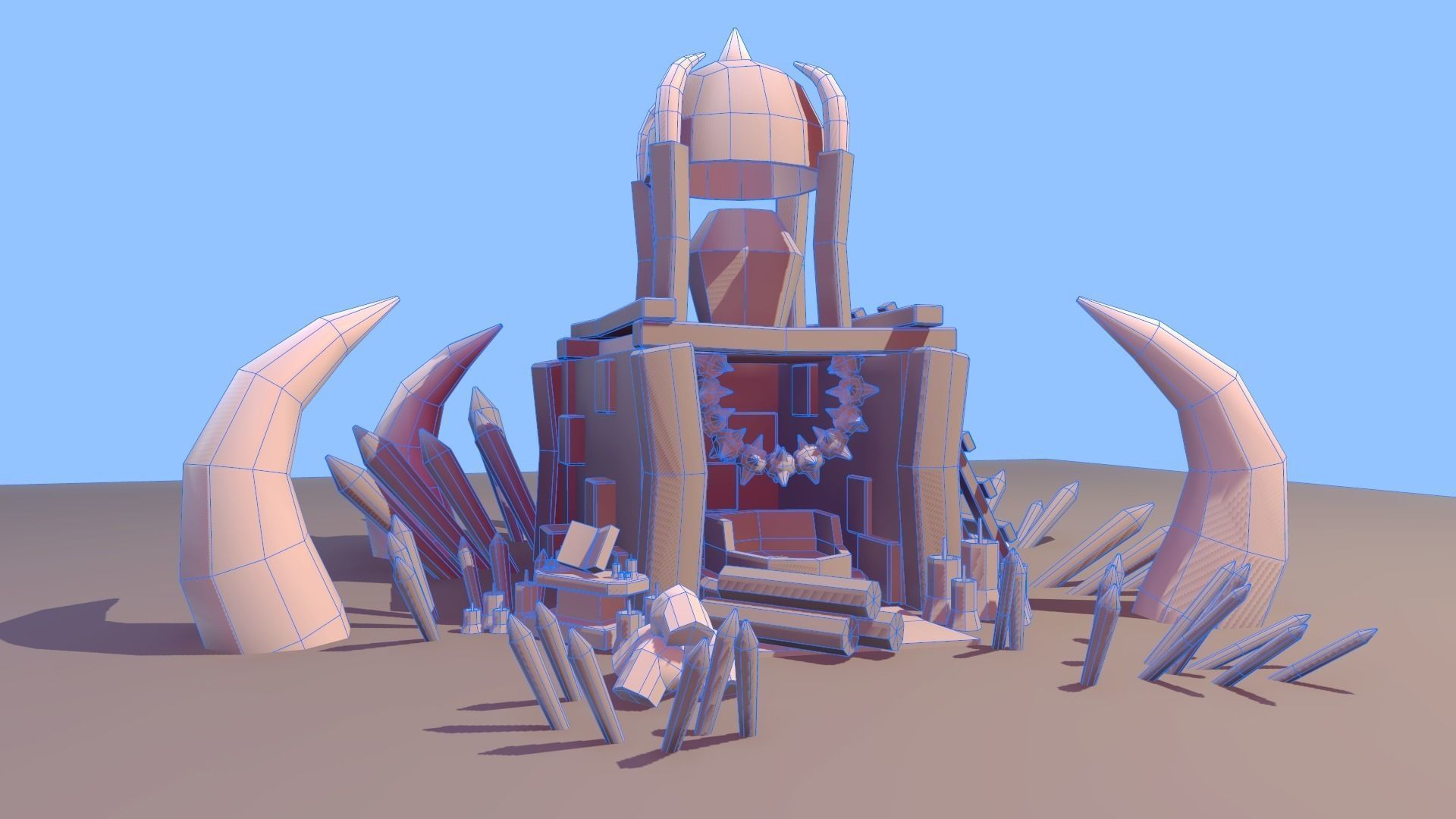 Stylized Orc Town - Vudoo Building Low-poly 3D model_2
