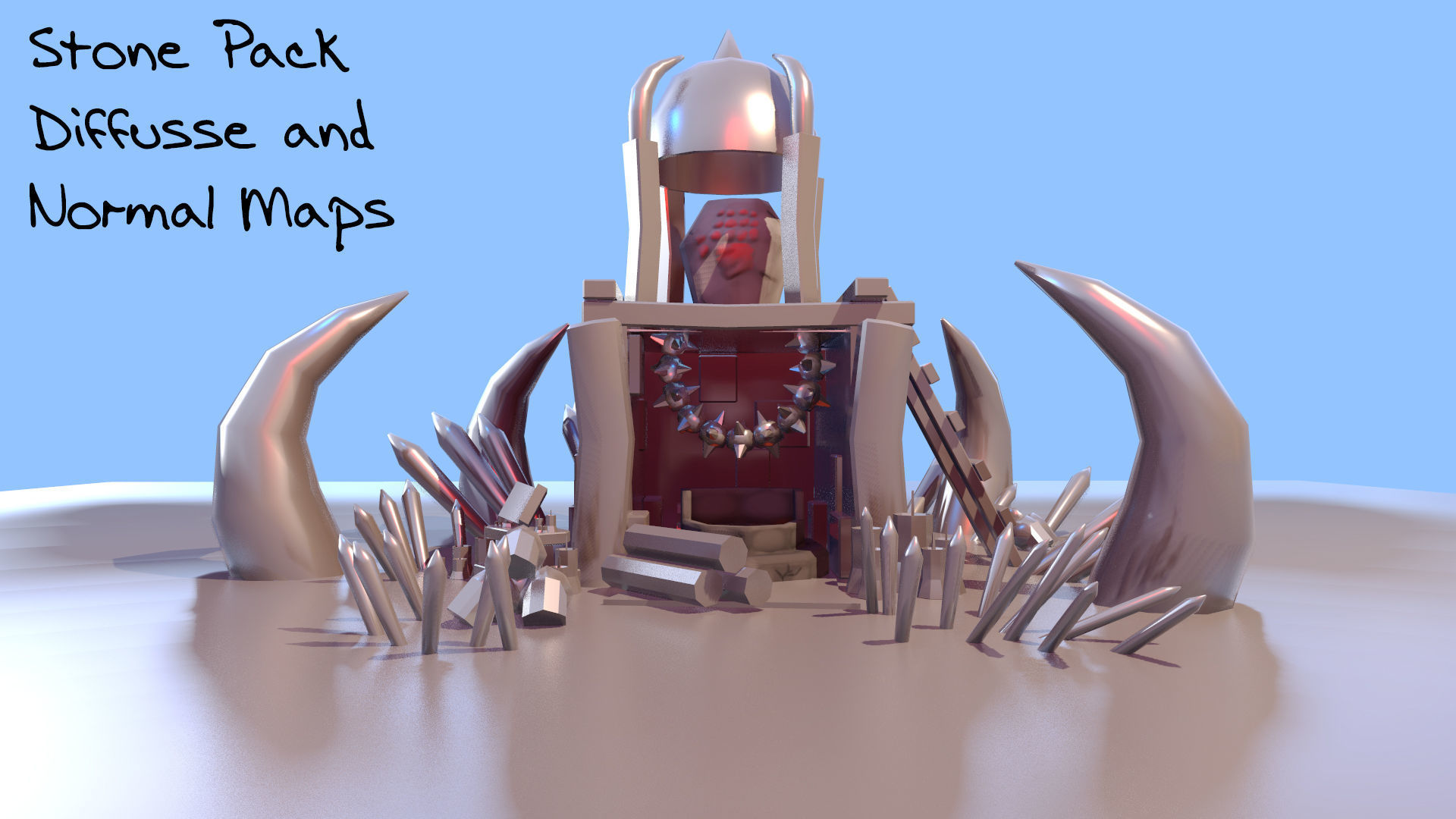 Stylized Orc Town - Vudoo Building Low-poly 3D model_7