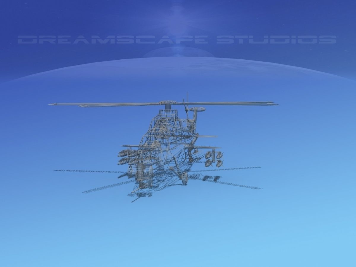 WZ-10 Attack Helicopter V01 Low-poly 3D model_12
