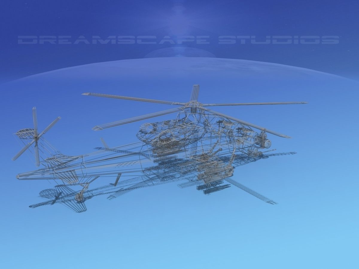 WZ-10 Attack Helicopter V01 Low-poly 3D model_13