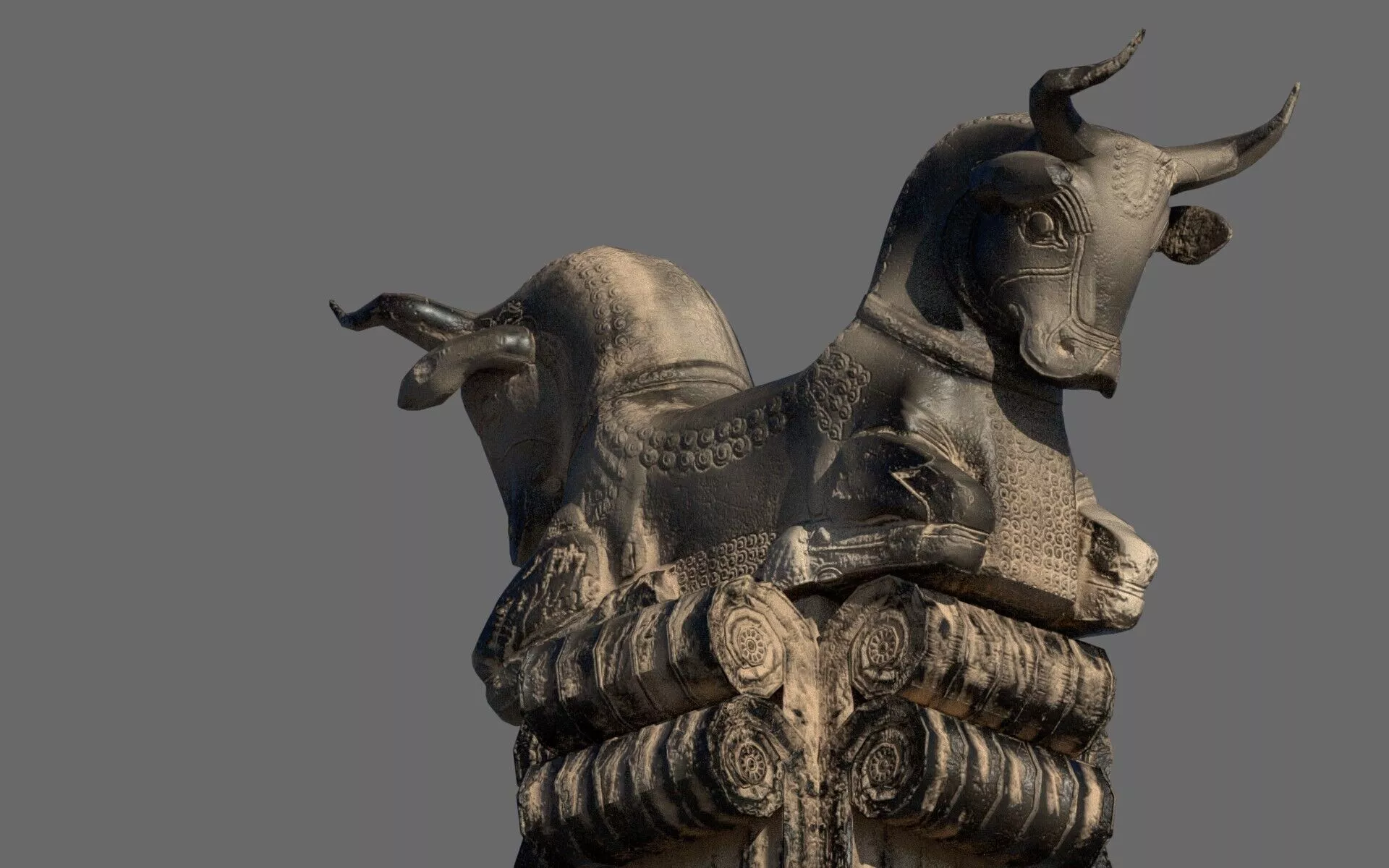 Bull Pillar for 3d print 3D print model