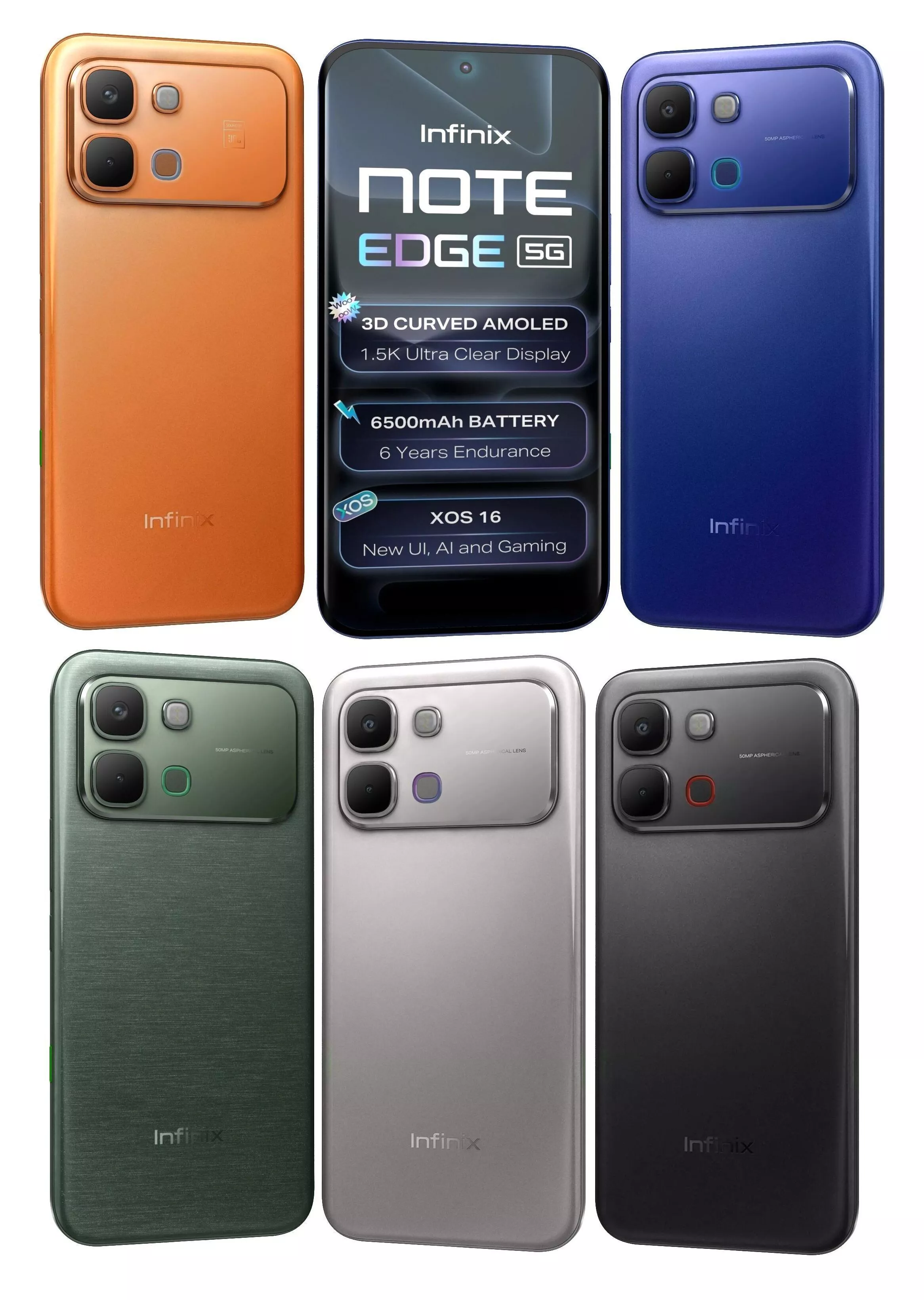 Infinix Note Edge All Colors 3D model