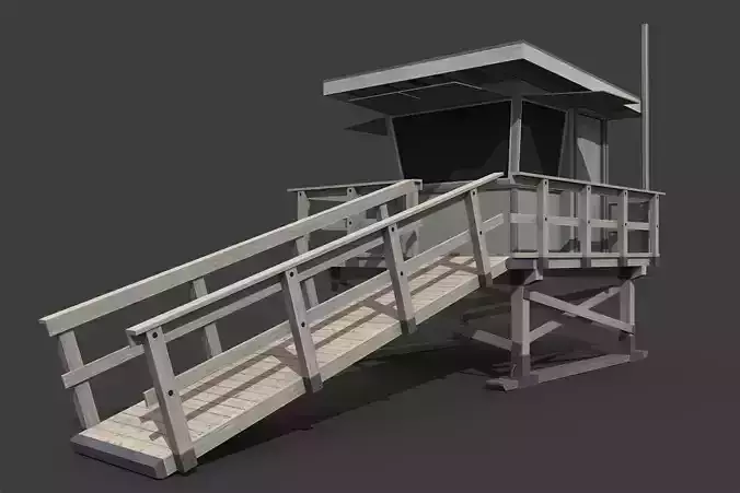 Lifeguard Tower Low-poly 3D model
