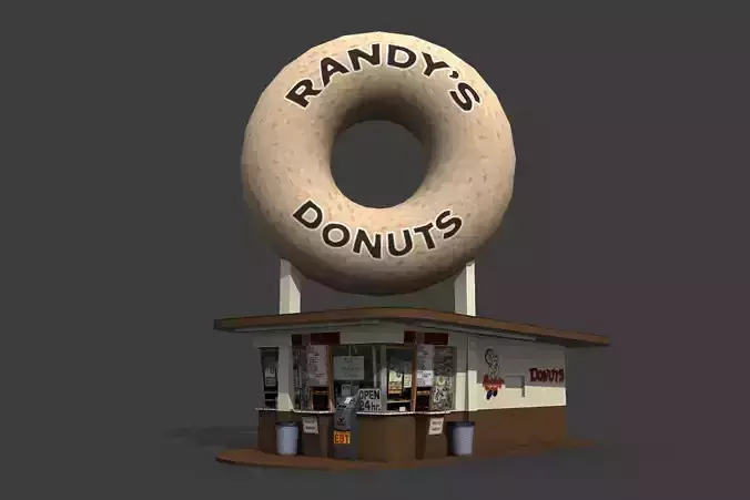 Randys Donuts Restaurant Low-poly 3D model