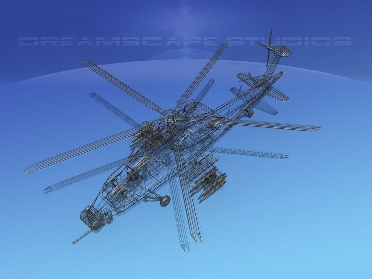 WZ-10 Attack Helicopter V02 Low-poly 3D model_18