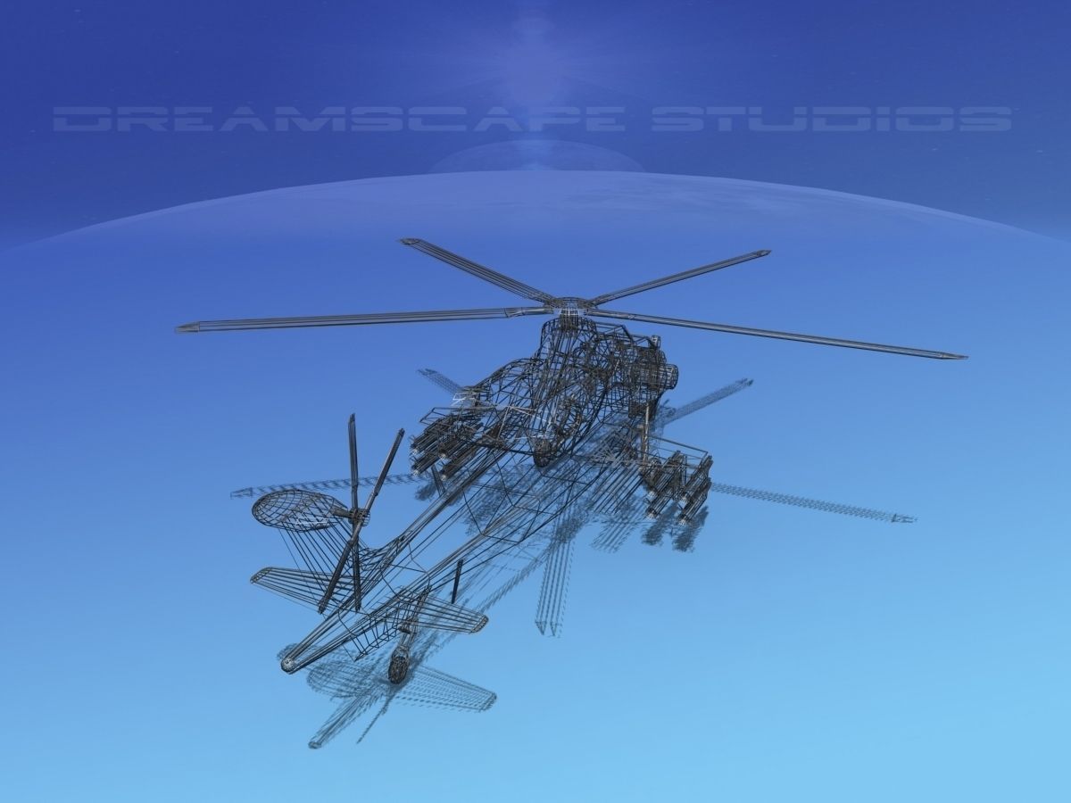 WZ-10 Attack Helicopter V02 Low-poly 3D model_13