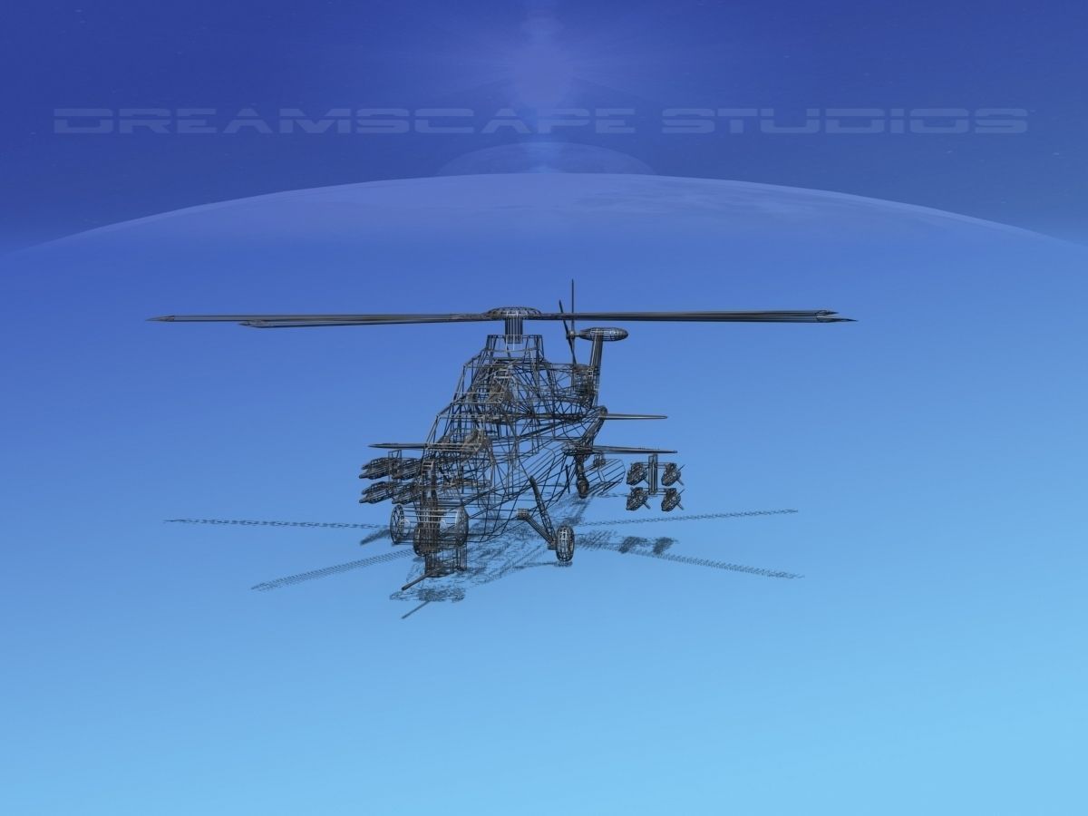 WZ-10 Attack Helicopter V02 Low-poly 3D model_16