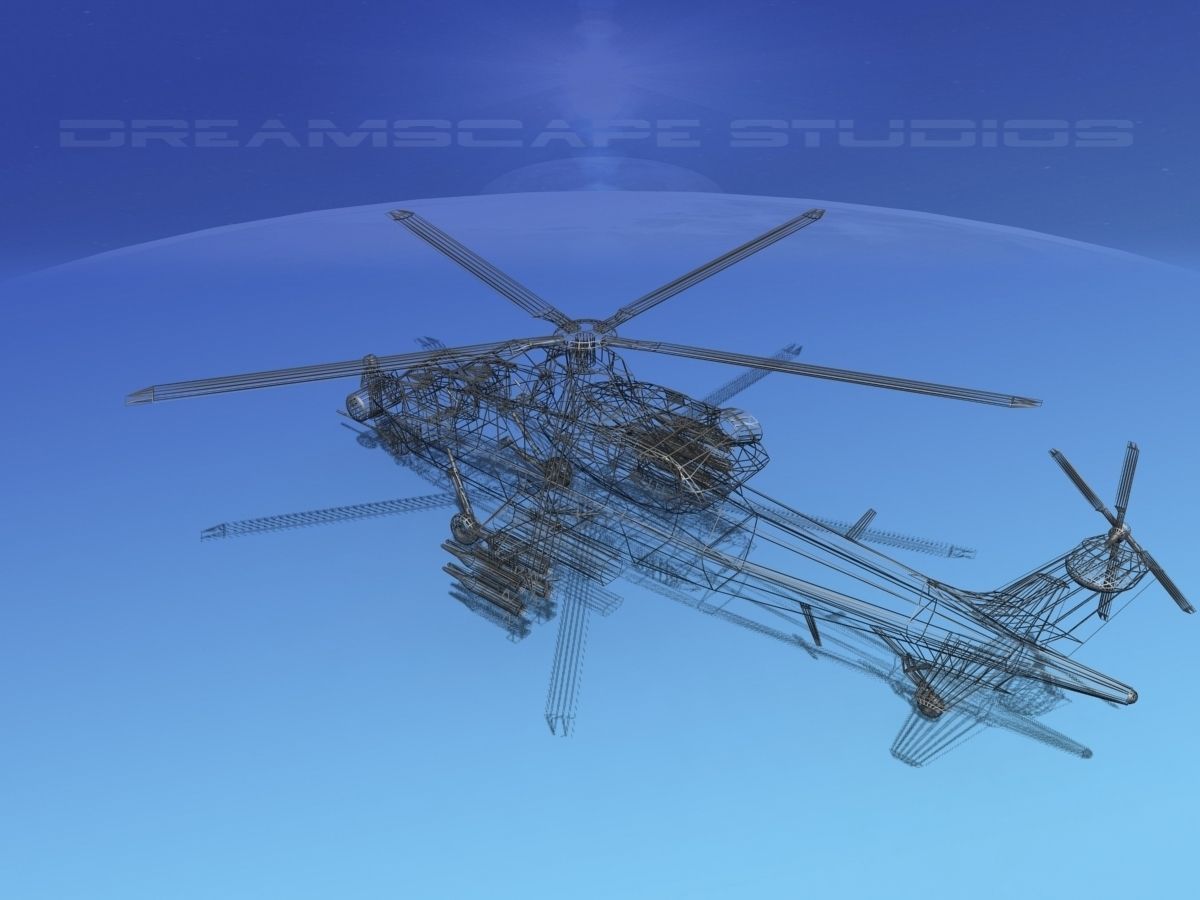 WZ-10 Attack Helicopter V02 Low-poly 3D model_15