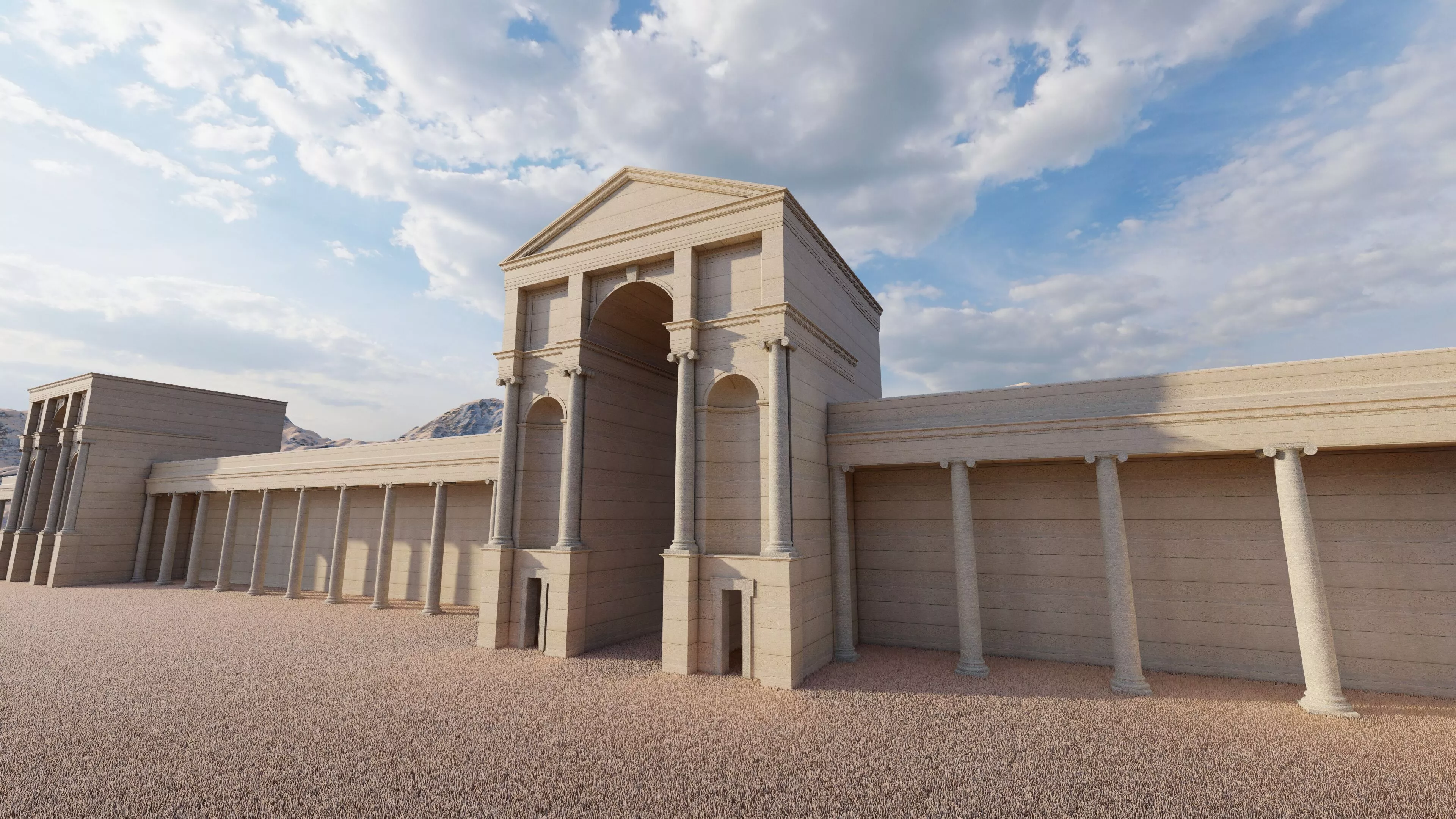 Historical temple Gate-place of Gate 3D model