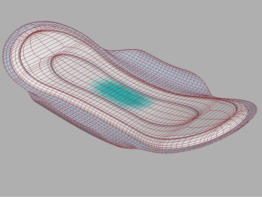 Sanitary pad Sanitary napkin 3D model_4