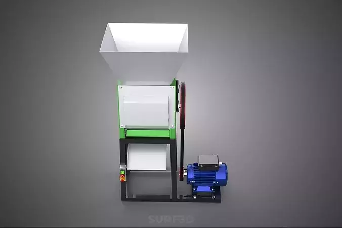 ELECTRIC MOTOR POWERED COFFEE BEAN PULPER PEELER SHELLER MACHINE 3D model 7