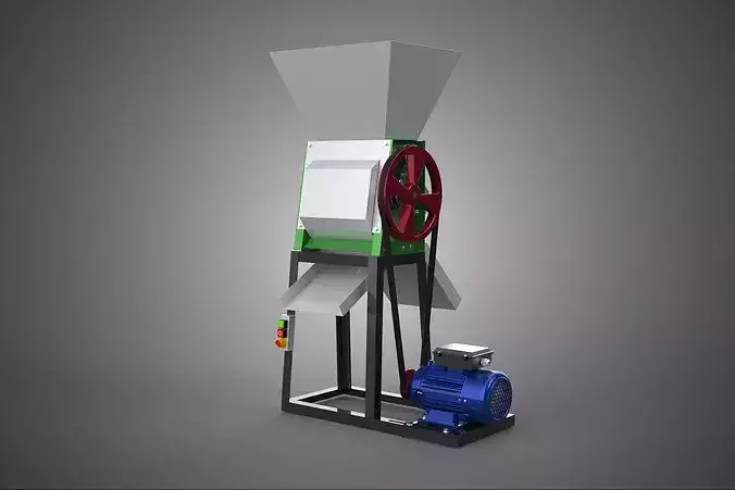 ELECTRIC MOTOR POWERED COFFEE BEAN PULPER PEELER SHELLER MACHINE 3D model