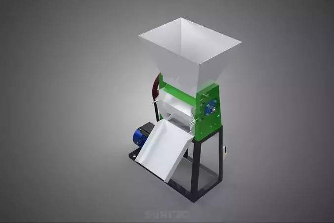 ELECTRIC MOTOR POWERED COFFEE BEAN PULPER PEELER SHELLER MACHINE 3D model 2