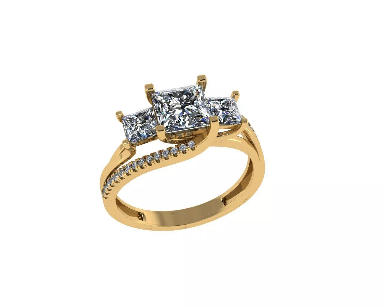 Diamonds Engagement Ring 3D print model