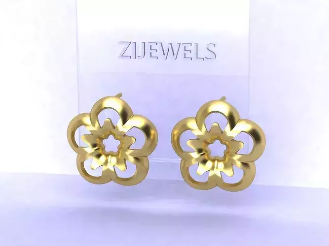 Chunky Bold Hollow Minimal Flower Stud Summer Earrings