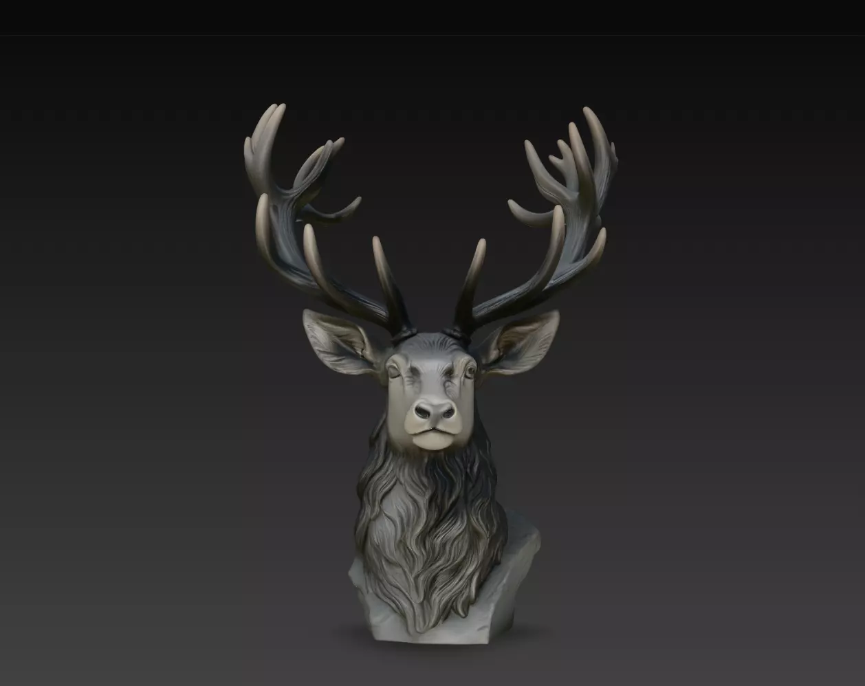 Royal Stag Deer Large Antler Trophy Bust STL Print Model 3D print model
