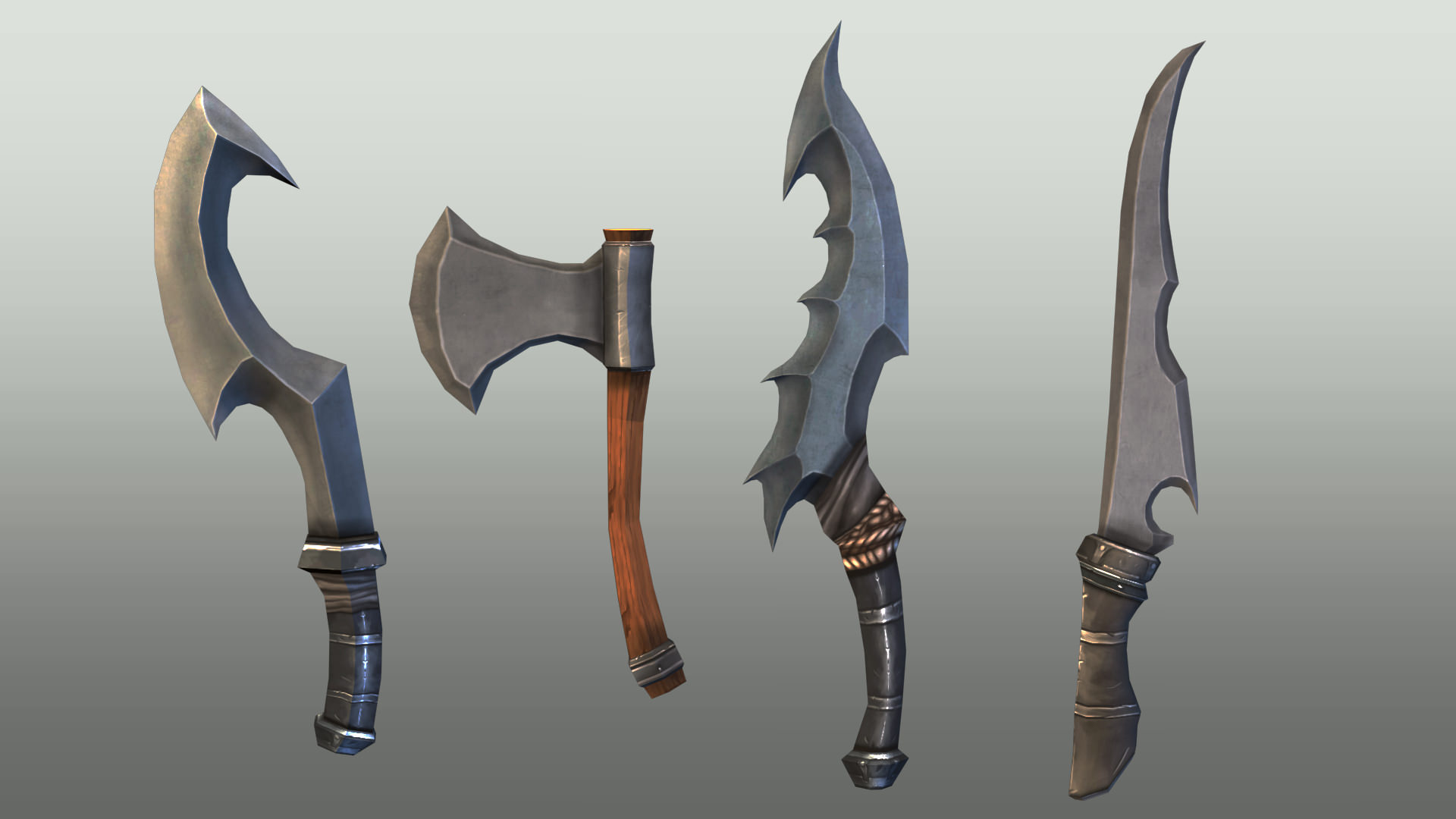 Fantasy Weapon Collection Low-poly 3D model_1
