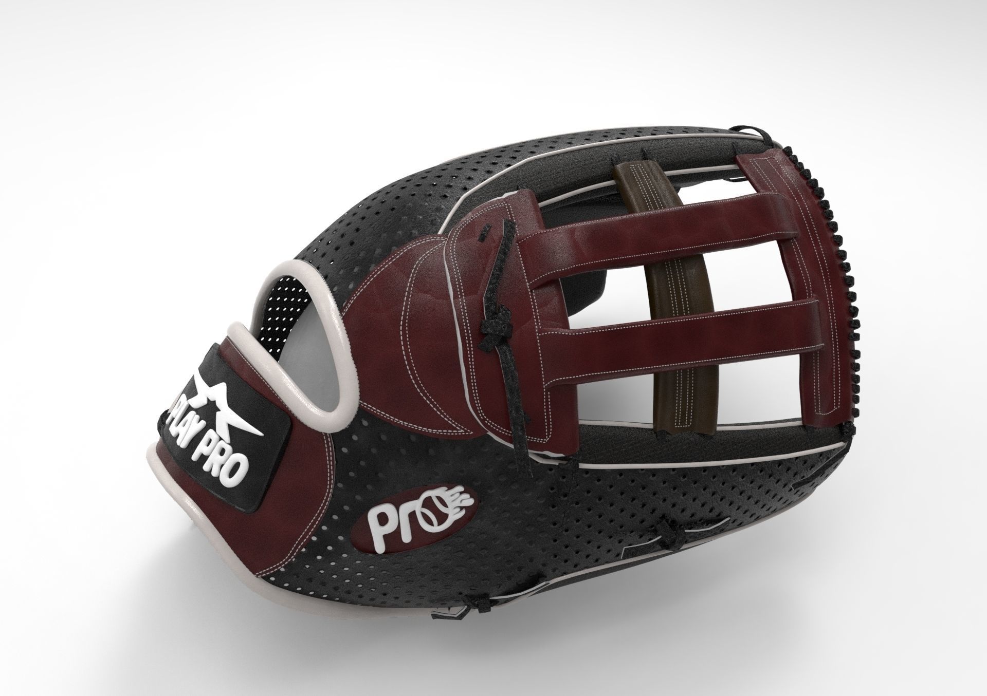Baseball Glove Custom 3D model_1