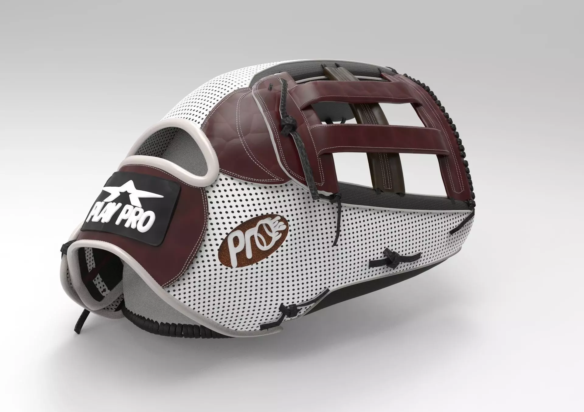 Baseball Glove Custom 3D model_0