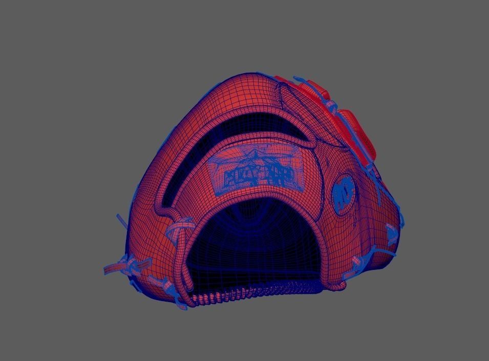 Baseball Glove Custom 3D model_2